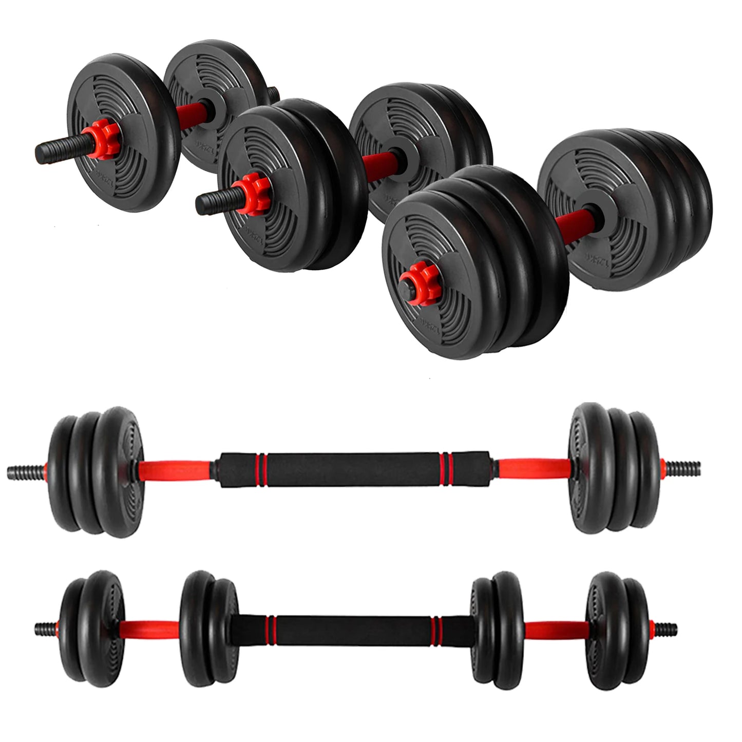 Adjustable Dumbbell Set 44 Pounds Multifunctional Weights Barbell Kettlebell Pushup Home Gym Equipment