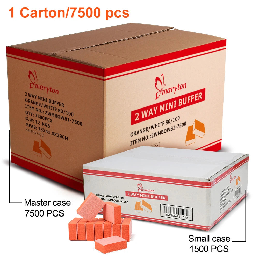 7500 Pcs Mini Nail Buffer Block Sponge File Polisher Manicure Set Orange 80/100 Grit