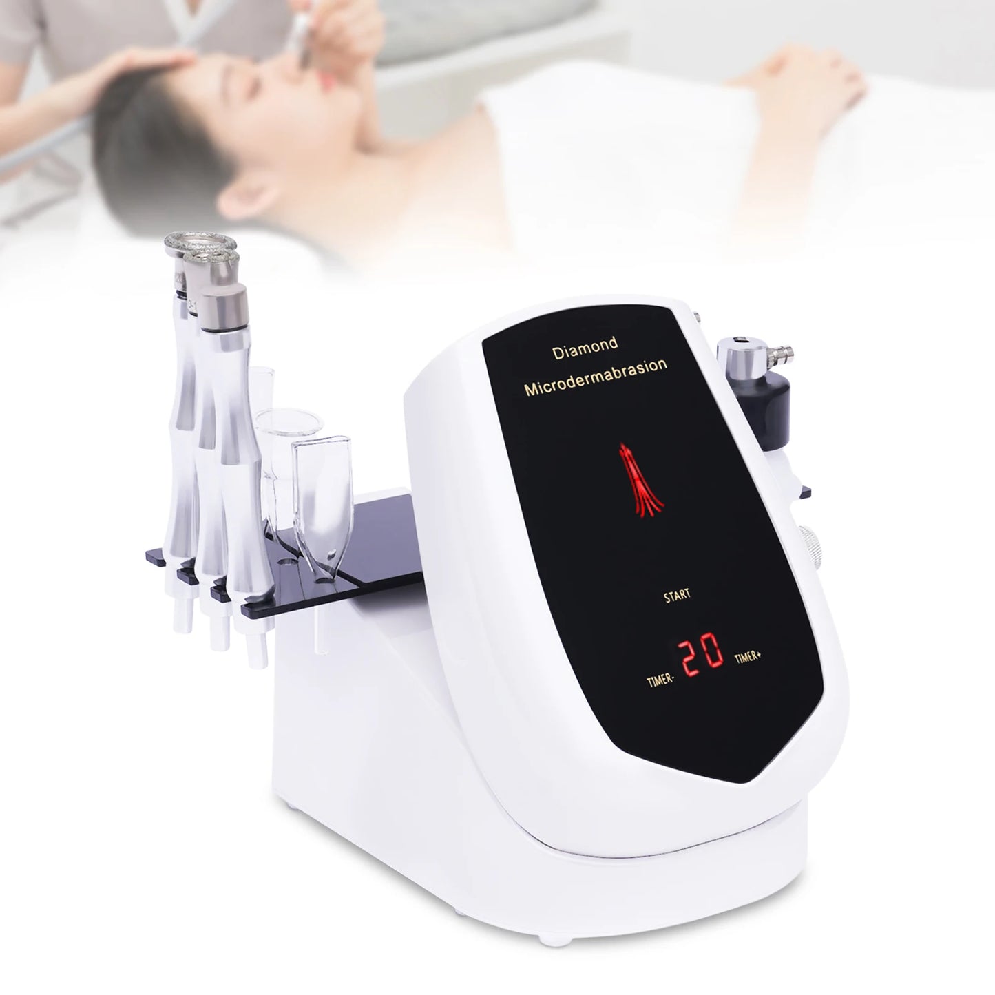 Dermabrasion Facial Machine 3 in 1 Diamond Microdermabrasion Machine with Touch Screen and 9 Micro Sculpting Heads