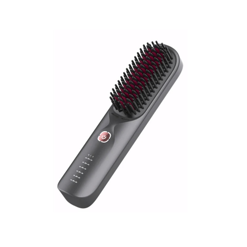 Portable 2 in 1 Hair Straightener Brush Fast Heating Negative Ion Cordless Curling Comb 10000mAh 45W Fast Charging Power Bank