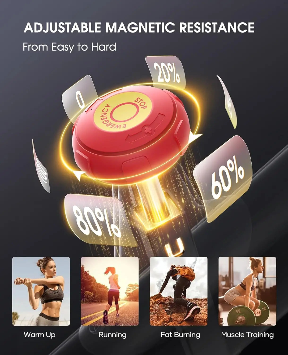 Adjustable Magnetic Brake Pad Resistance Exercise Bike for Indoor Cycling Home Cardio Fitness