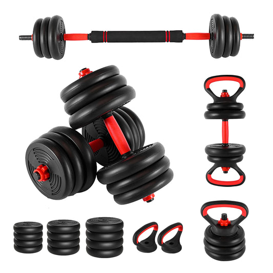 Adjustable Dumbbell Set 44 Pounds Multifunctional Weights Barbell Kettlebell Pushup Home Gym Equipment