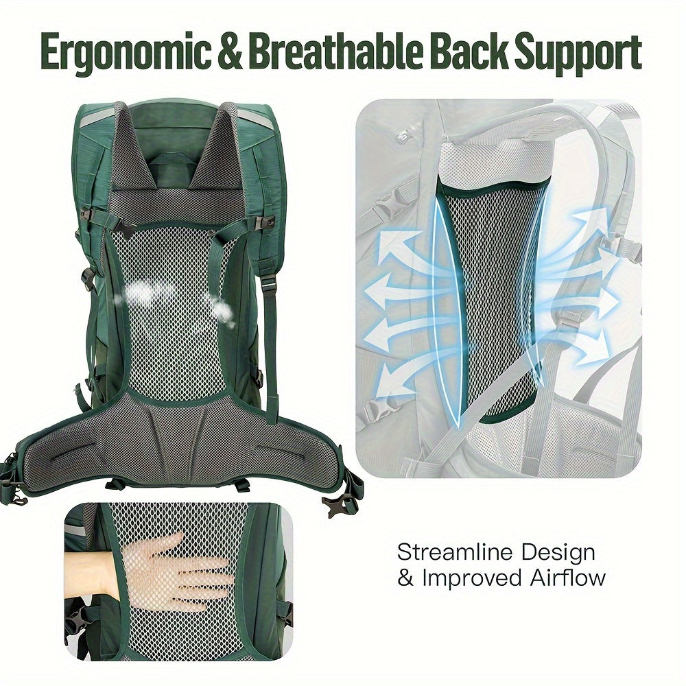 Night Cat Internal Frame Hiking Backpack Large Camping Backpack for Men and Women with Rain Cover 26 Liters