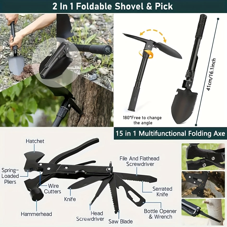 Survival Kits 252 Pieces Emergency Survival Gear First Aid Kits with Molle System Compatible Bag Outdoor Camping Gear Emergency Kits for Hunting Hiking Fishing Gifts for Men and Women