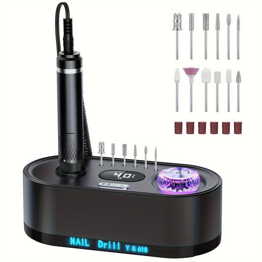 Electric Nail Drill Machine 40000RPM Professional Efile Nail Drill Kit High Speed Low Heat Low Noise Low Vibration Electric Nail File For Acrylic Gel Nails Toenail Shaping Buffing Grinder Manicure Pedicure Polishing