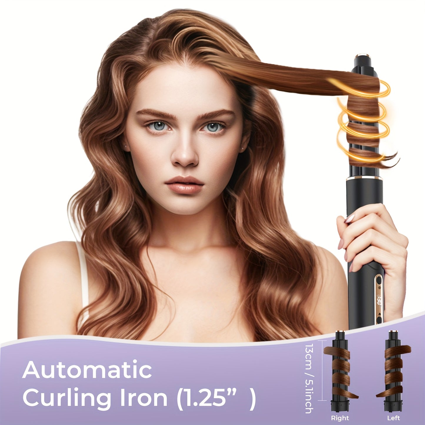 OUDIM 6 in 1 Multi Functional Hot Air Comb and Styler with Negative Ion Technology High Speed Frizz Free Hair Dryer Brush Curling Iron and Straightener with Auto Winding Rod Foldable Handle and Storage Bag