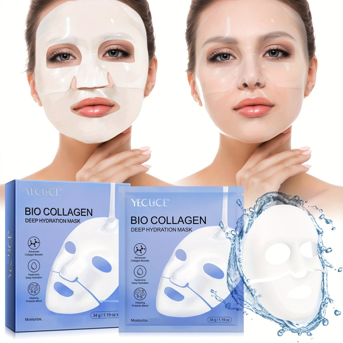 18 Pieces Collagen Mask Deep Moisturizing Formula for All Skin Types