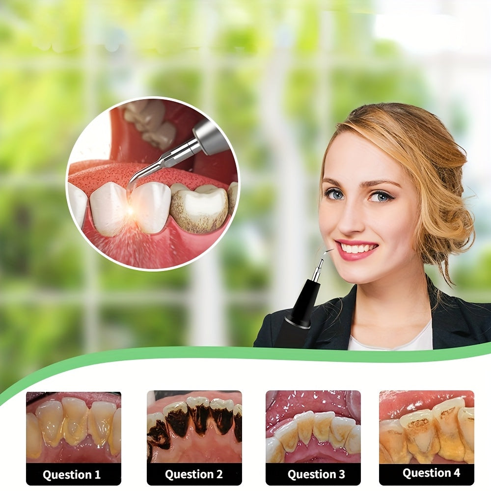 Valentines Day Electric Flosser Teeth Cleaner with 3 Replacement Heads and 5 Modes LED Light for Deep Cleaning Family Couples and Travel