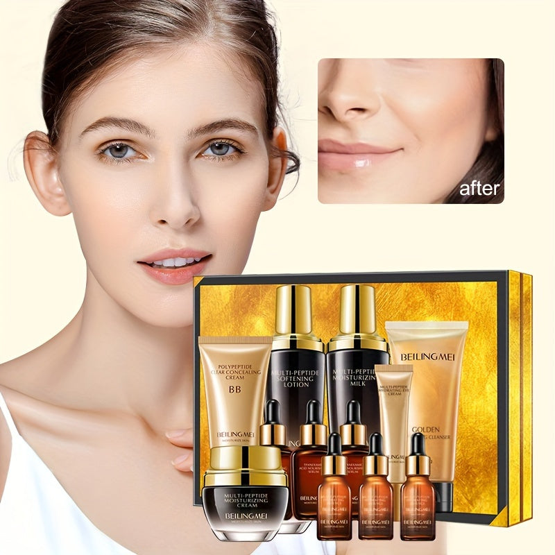 12pcs Skincare Set for Women, Rich in Hexapeptide & Snail Slime - Hydrating & Moisturizing Facial Light Beige Care Kit - Suitable for All Light Beige Types, 1 Set