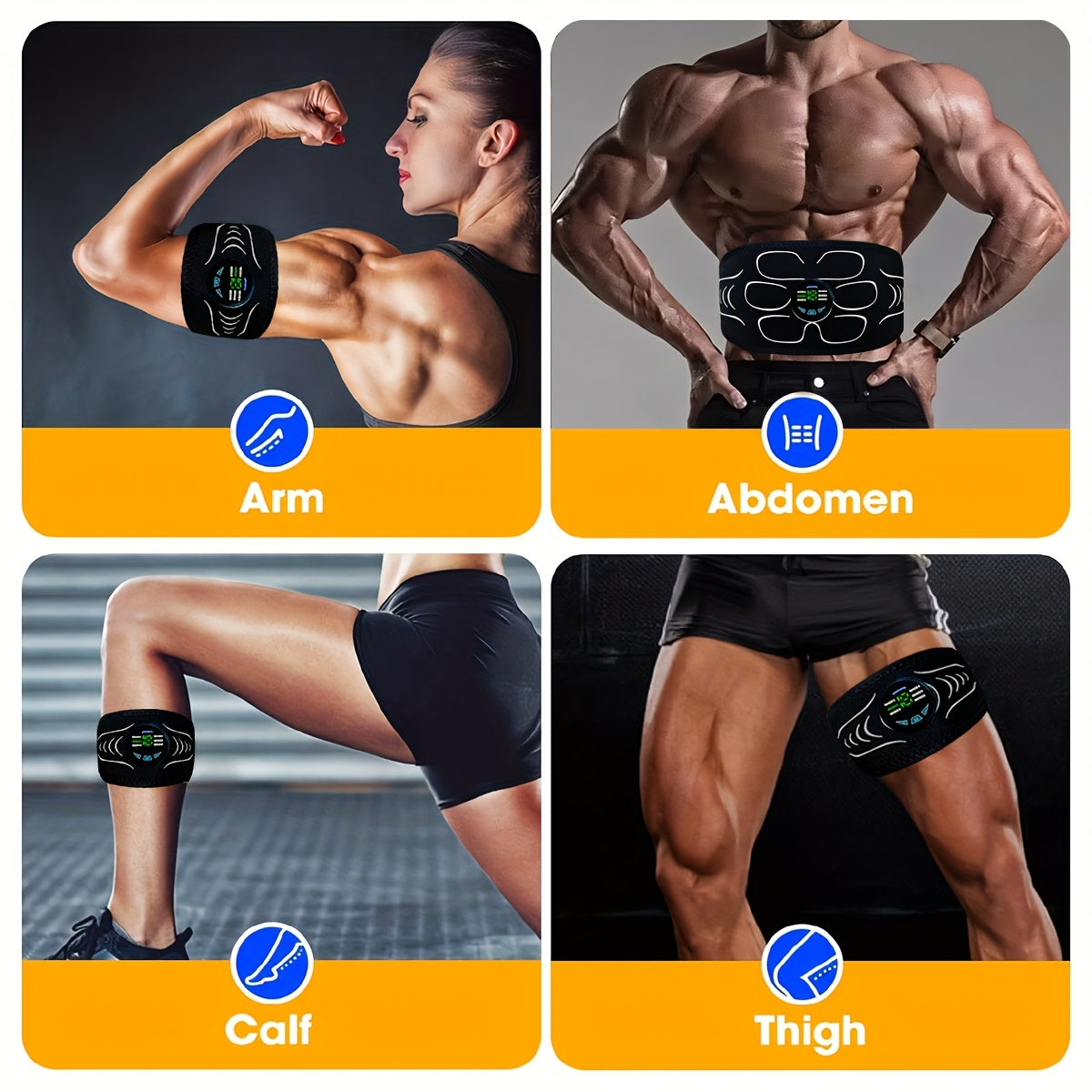 Rechargeable EMS Muscle Stimulator Fitness Belt Abdominal Muscle Machine for Men and Women Full Body Relaxation and Fitness Suitable for Home and Travel