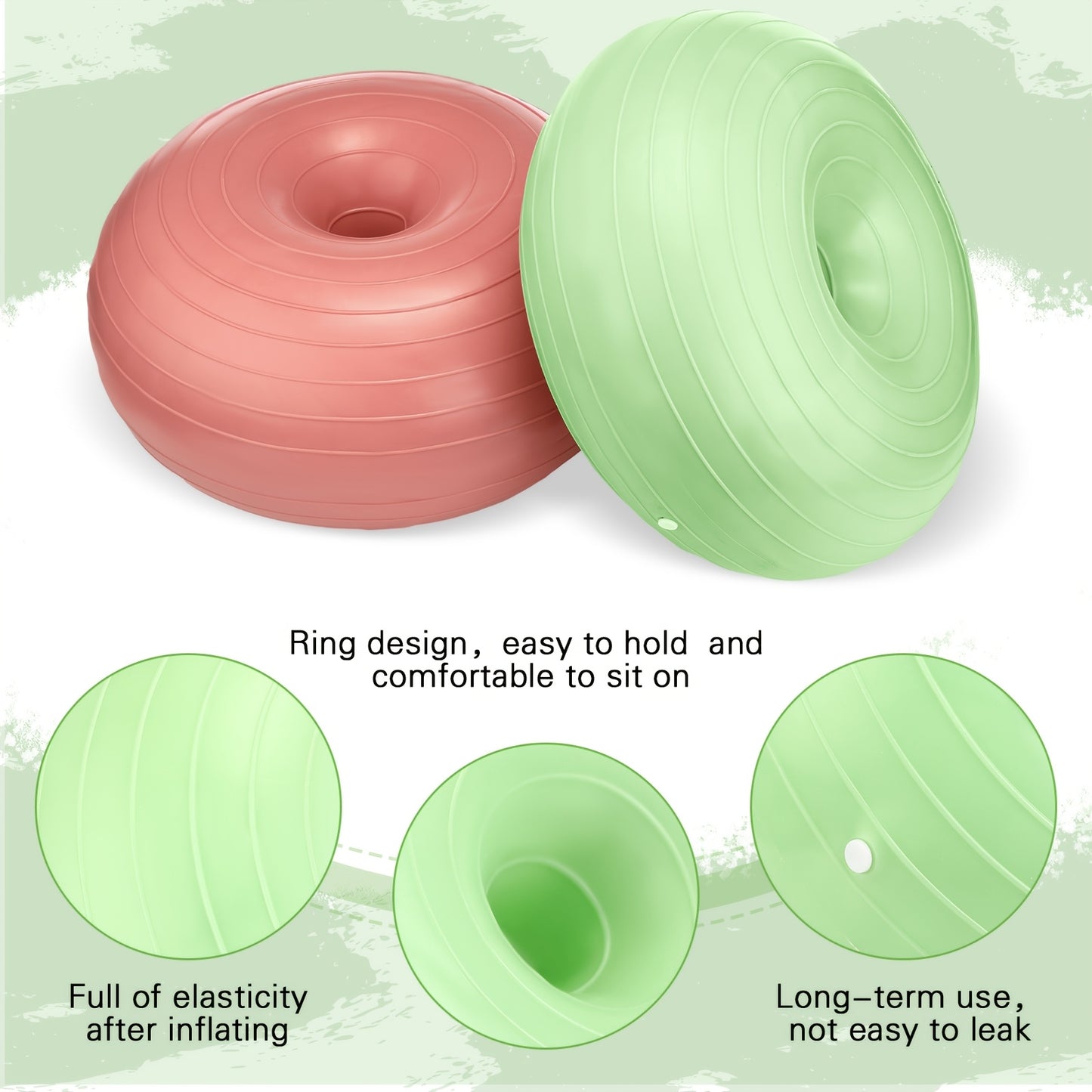 4Pcs Inflatable Yoga Ball Chairs with Pump Flexible Donut Cushion Seats for Balance and Stability Training Light Blue Beige Green Red Perfect for Home Office Gym and Classroom Use