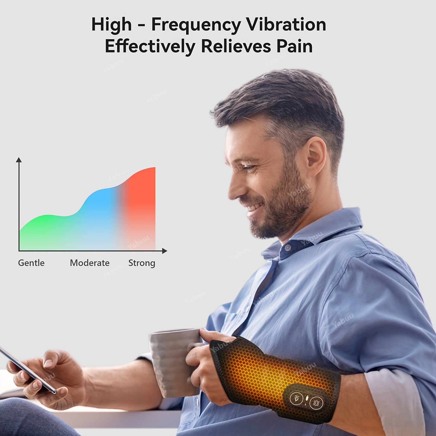 Cordless Wrist And Hand Heating Pad With 3000mAh Rechargeable Battery USB Powered Adjustable 3 Heat And 3 Vibration Settings Black With Red Accents Perfect Gift For Christmas Mother’s Day Father’s Day And Thanksgiving