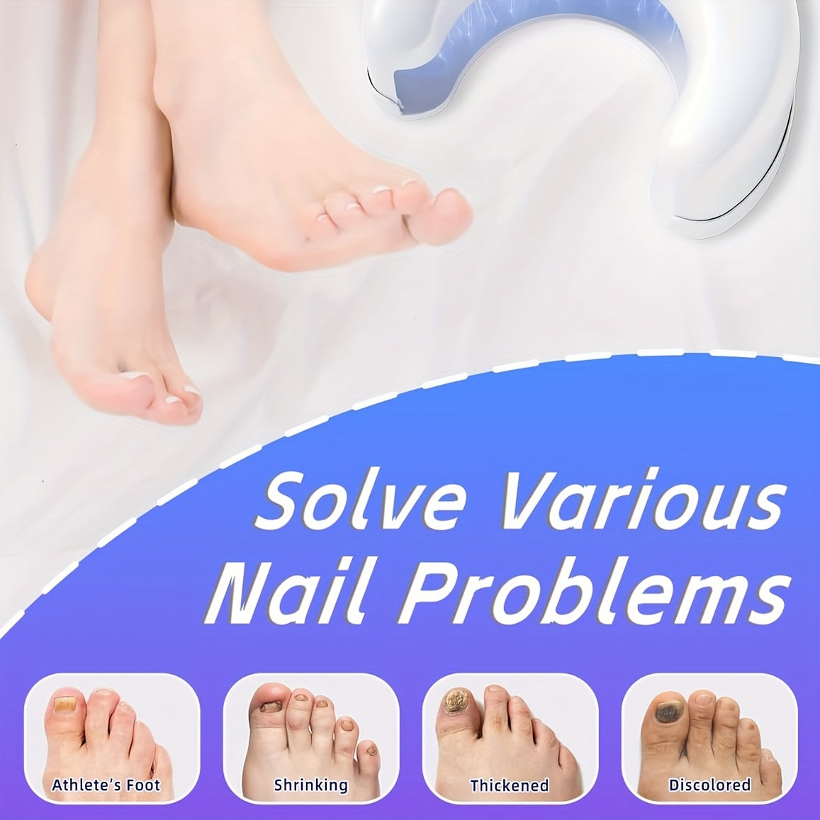 KTS Nail Fungus Cleaning Light Device for Discolored Thickened Toenails Home Treatment for Fingernails Toenails