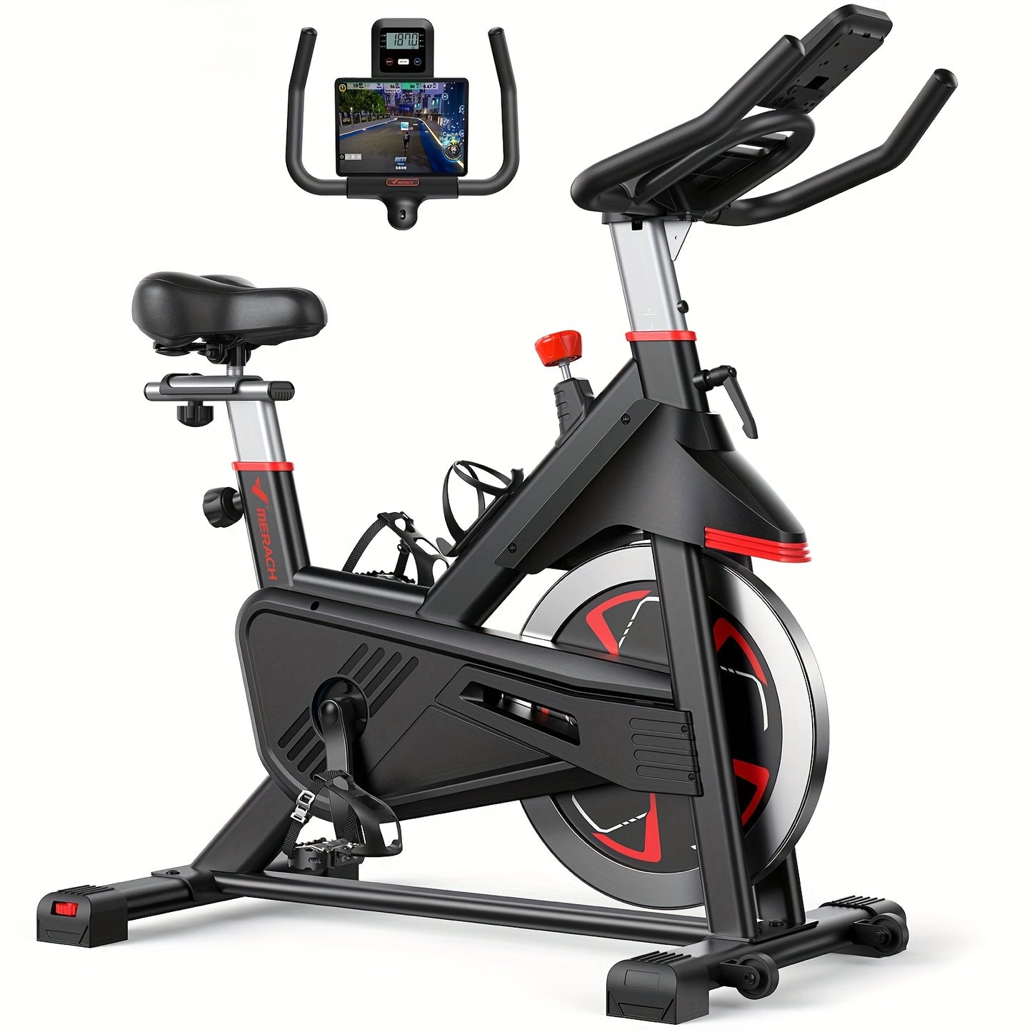 Heavy Duty Magnetic Exercise Bike with App Indoor Cycling Bike 350 lbs Capacity 40 lbs Flywheel Magnetic Resistance Non Slip Platform Home Gym Stationary Bike for Spinning Cycling Strength Training Ideal Gift