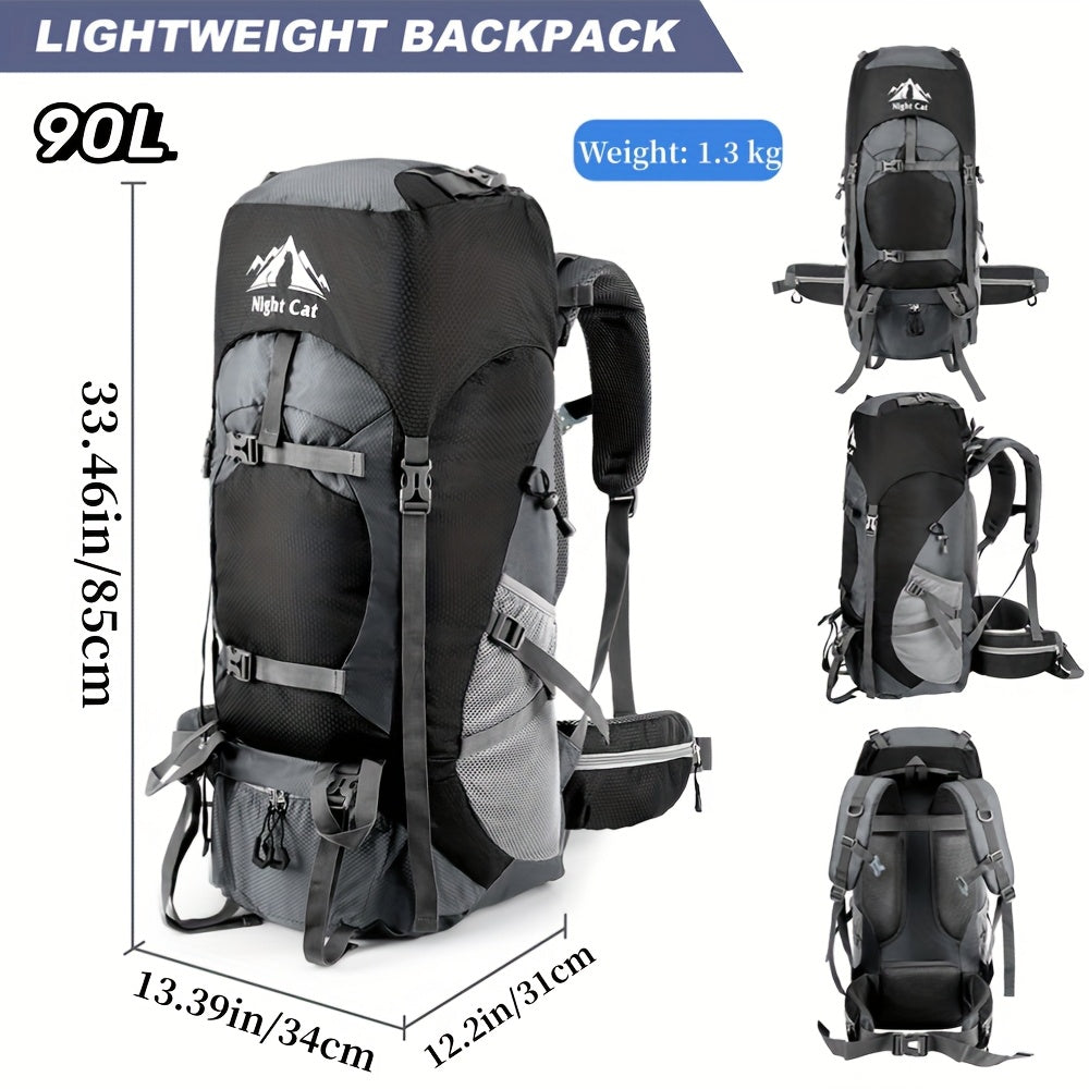 Night Cat Hiking Backpack 23.78 Gallon Camping Backpacking Pack for Men and Women Lightweight Outdoor Mountaineering Travel and Cycling