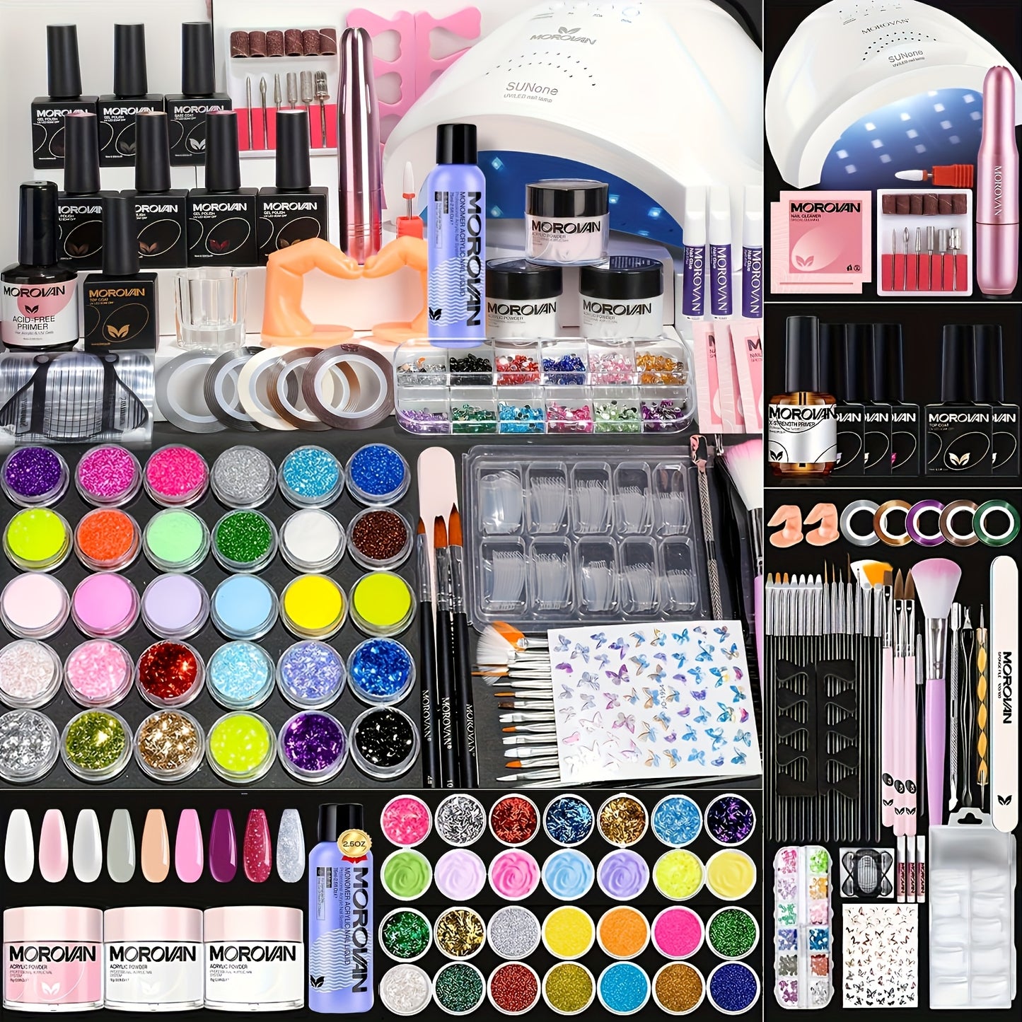 Morovan Professional Acrylic Nail Kit for Beginners Complete Acrylic Nail Starter Set with Supplies and Tools Ideal Gift for Women and Girls