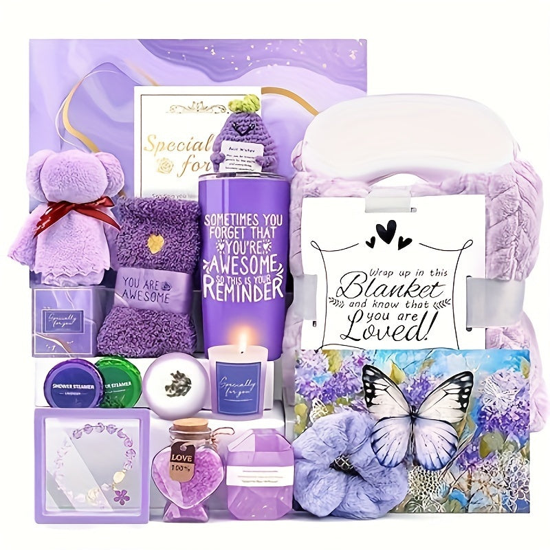 Mother's Day Gifts for Women, Mother's Day Gifts for Mom, Mothers Day Gift Lavender Gifts Set, 16pcs Gift Set for Women, Mom, Wife, Girlfriend, Sister, Unique for Birthday, Christmas, Valentine's Day, Mother's Day Gifts - Lav