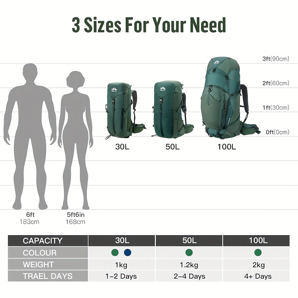 Night Cat Internal Frame Hiking Backpack Large Camping Backpack for Men and Women with Rain Cover 26 Liters